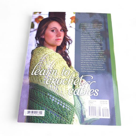 Contemporary Celtic Crochet by Bonnie Barker 24 Cabled Designs Sweaters Scarves - Picture 2 of 7